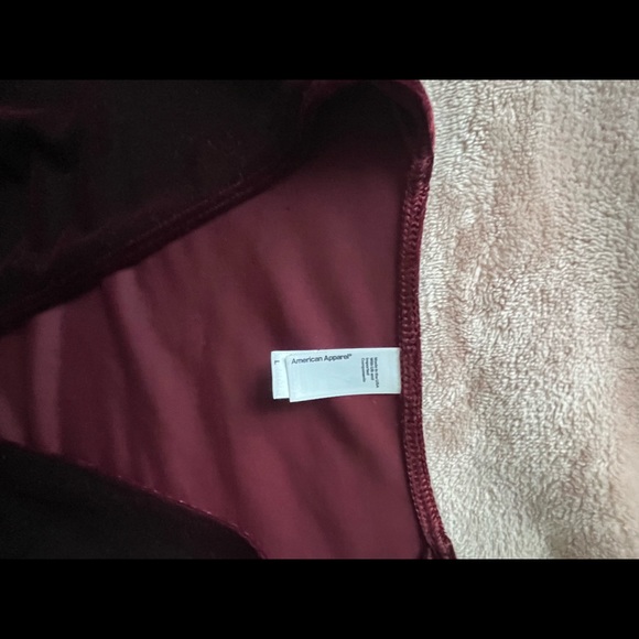 American Apparel Deep V Velvet Skater Dress - Picture 2 of 3